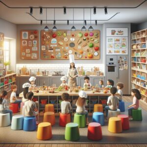 Child-friendly kitchen classroom