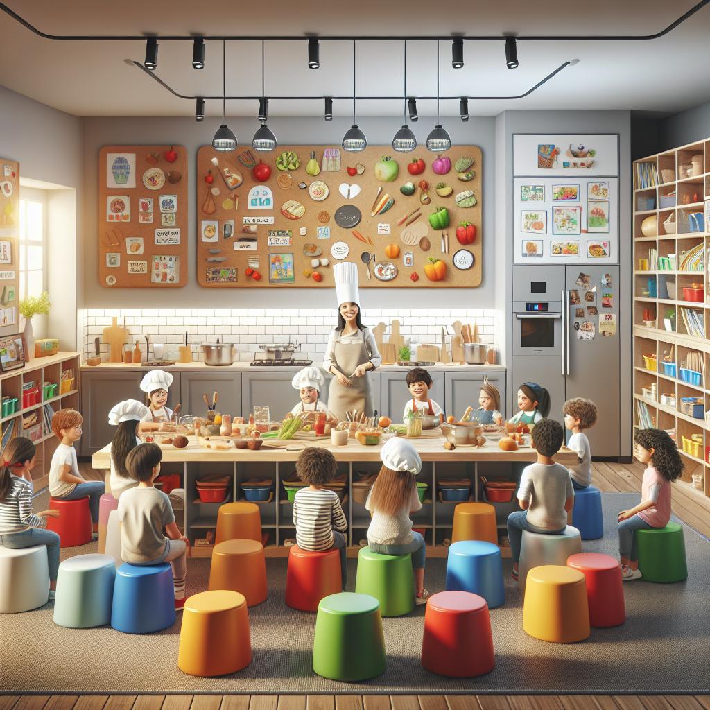 Child-friendly kitchen classroom