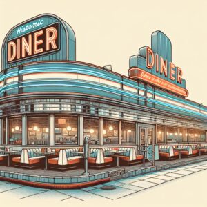 Historic Diner Renovation Illustration