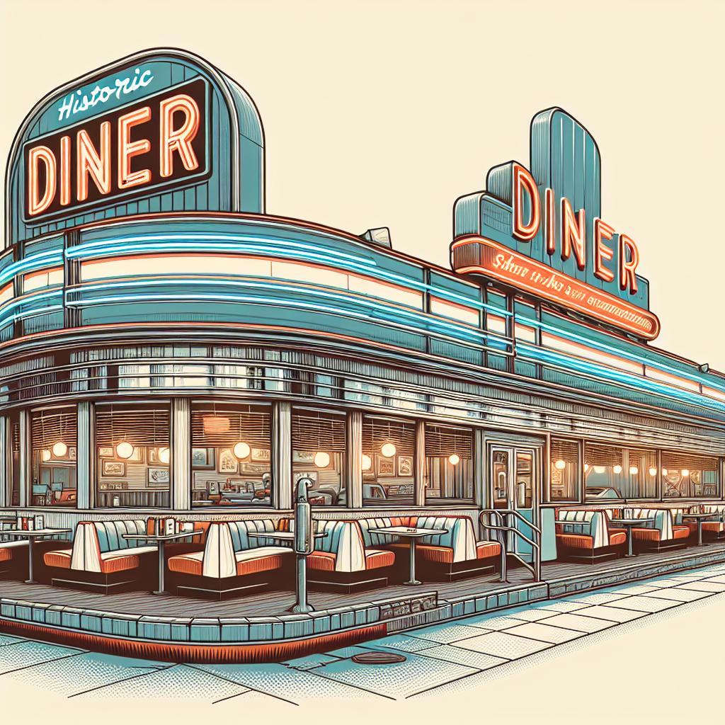 Historic Diner Renovation Illustration