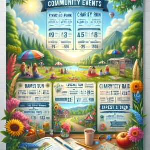 Summer community events poster.