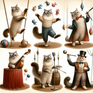 Whimsical Cat Performers