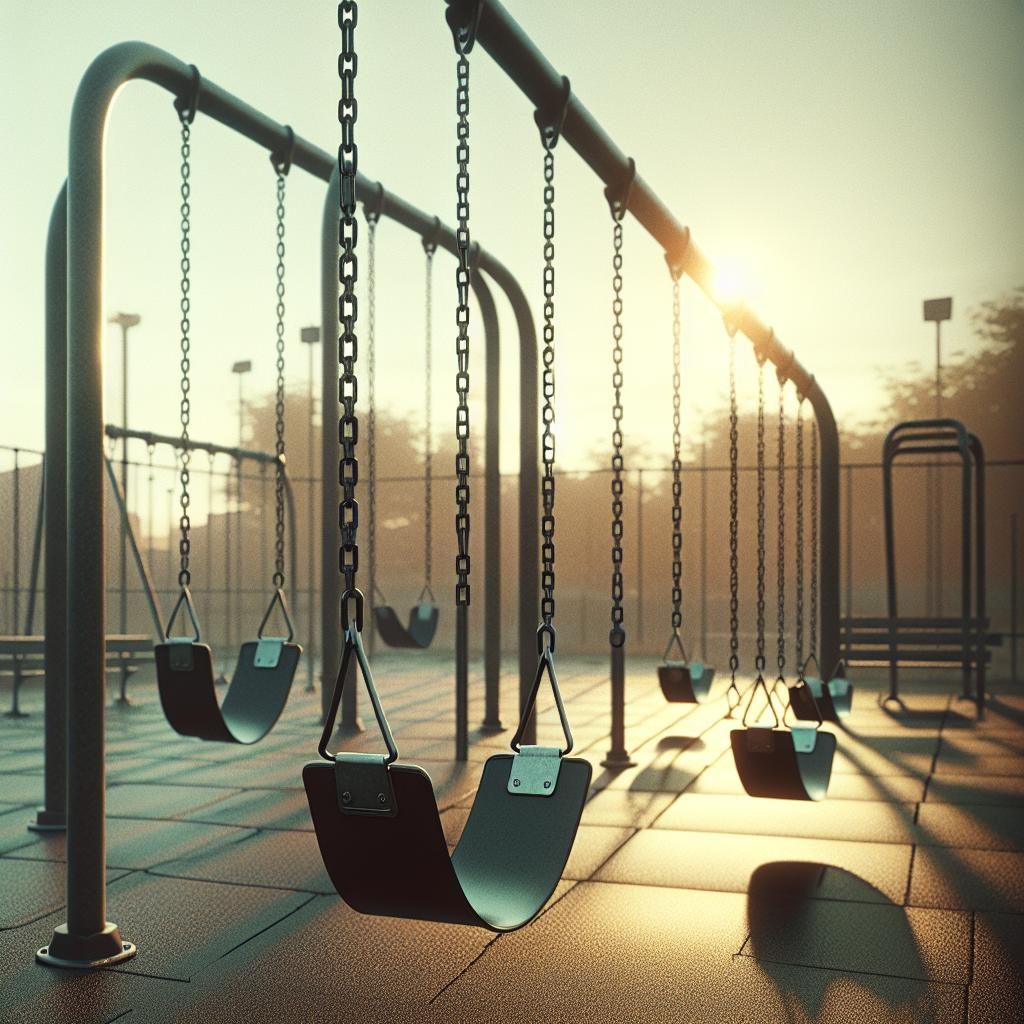 Empty playground swings