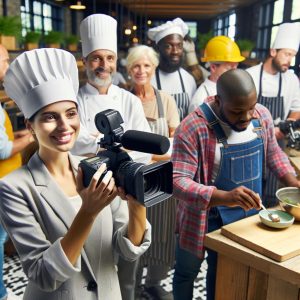 Chef Filming Restaurant Renovation