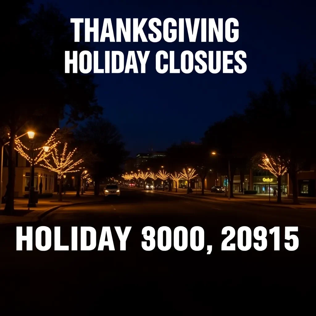 Thanksgiving Holiday Closures Announced for Georgetown, Texas