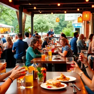 People enjoying happy hour in Austin, Texas