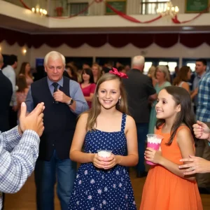 Fathers dancing with their daughters at the Daddy Daughter Dance in Copperas Cove.