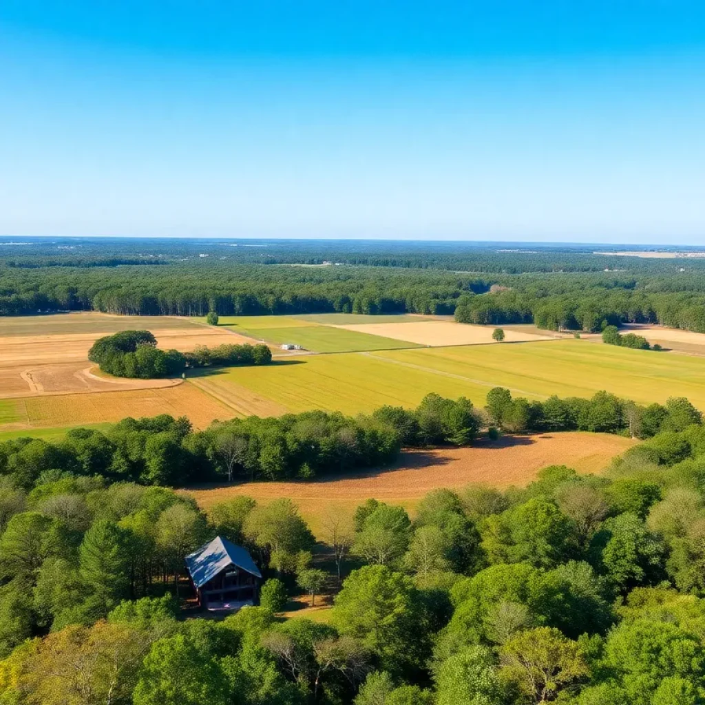 Scenic view of Georgetown County farmland and timberlands