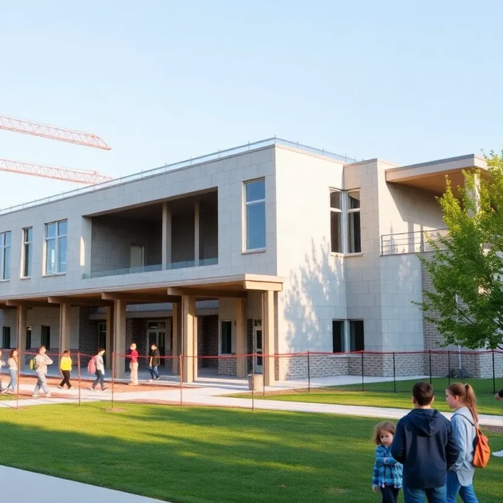 Construction of a new school in Georgetown