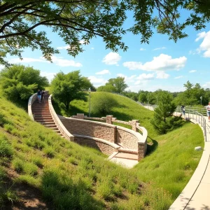 Spiral ramp along the Heritage Trail West in Round Rock, Texas