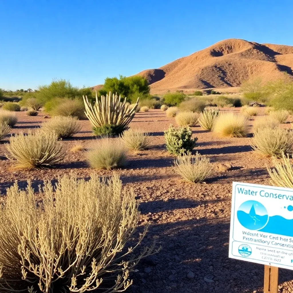 Signs promoting water conservation in Liberty Hill