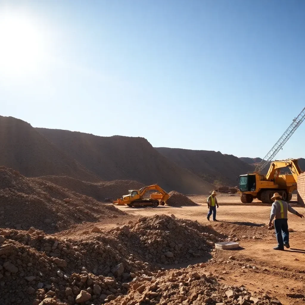 Construction site in Cedar Park for new earth mineral extraction company