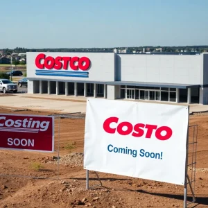 Construction site of Costco store in Liberty Hill, Texas