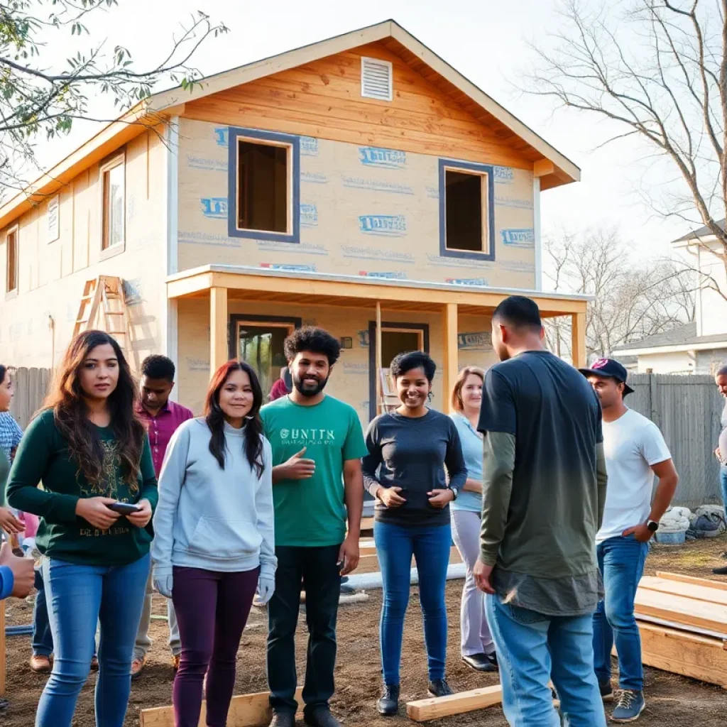 Volunteers building a home in Hutto for Extreme Makeover: Home Edition