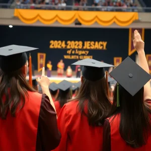 Graduates celebrating at Georgia Southwestern Fall Commencement Ceremony