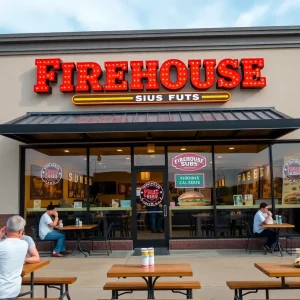 Exterior of Firehouse Subs in Round Rock, Texas