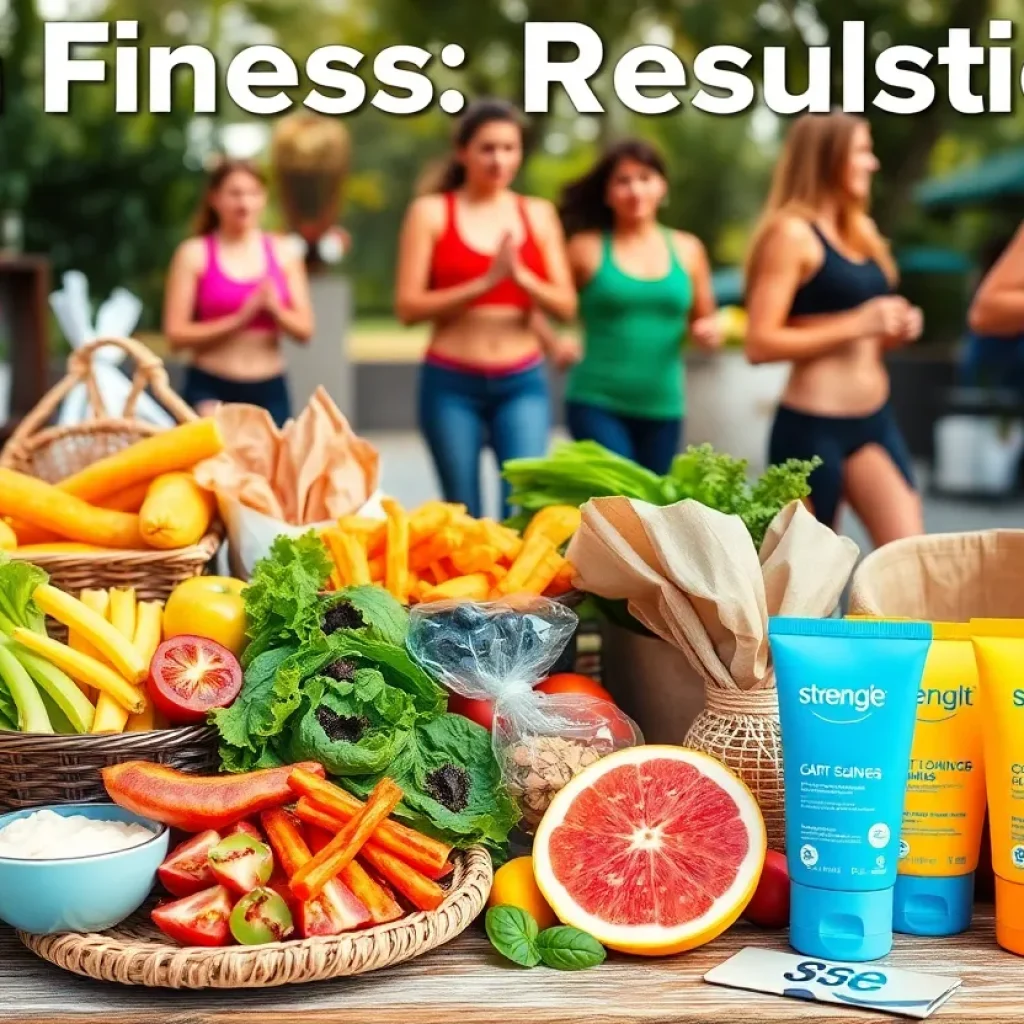 People engaging in fitness activities and healthy eating for 2025 resolutions