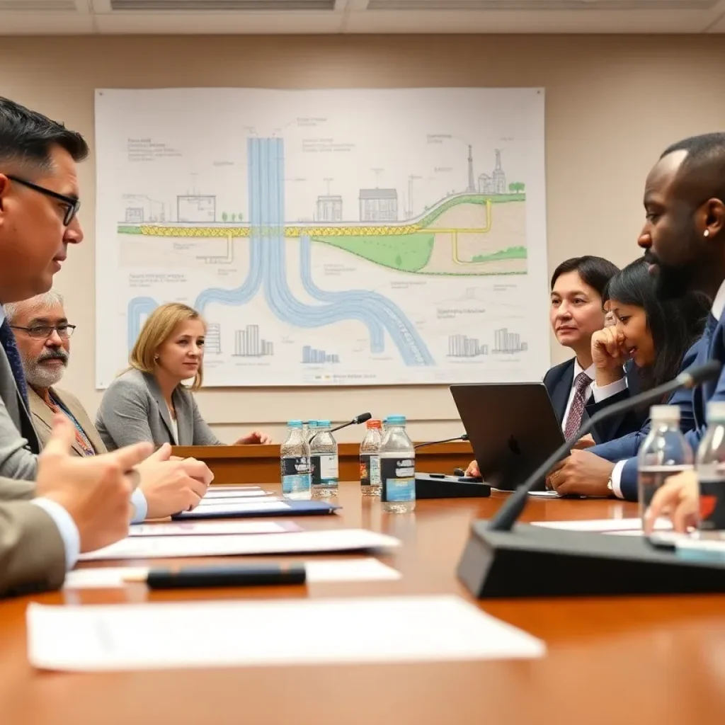 Members of Georgetown City Council discussing water supply agreements.