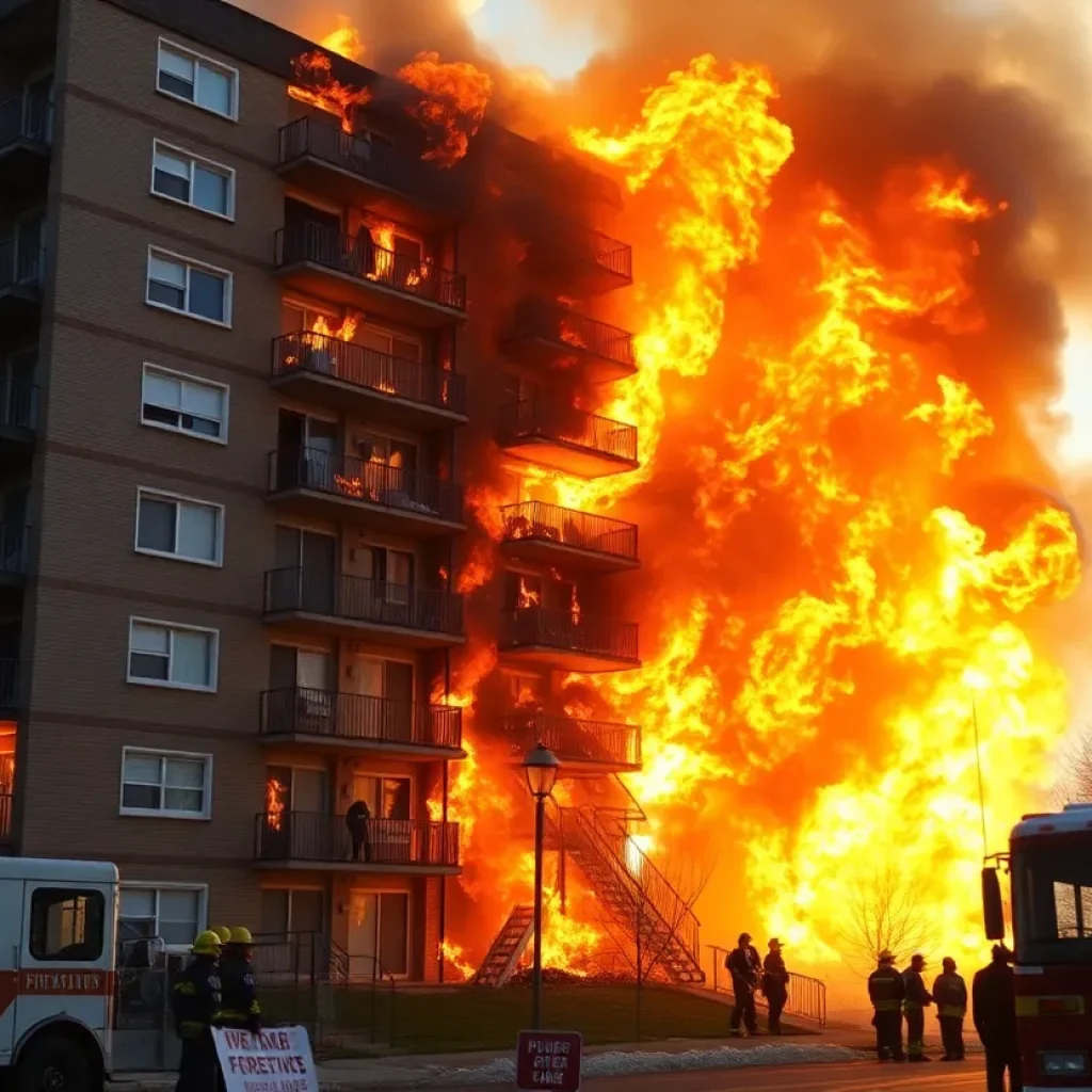 Firefighters battling a large fire in North Austin apartment complex