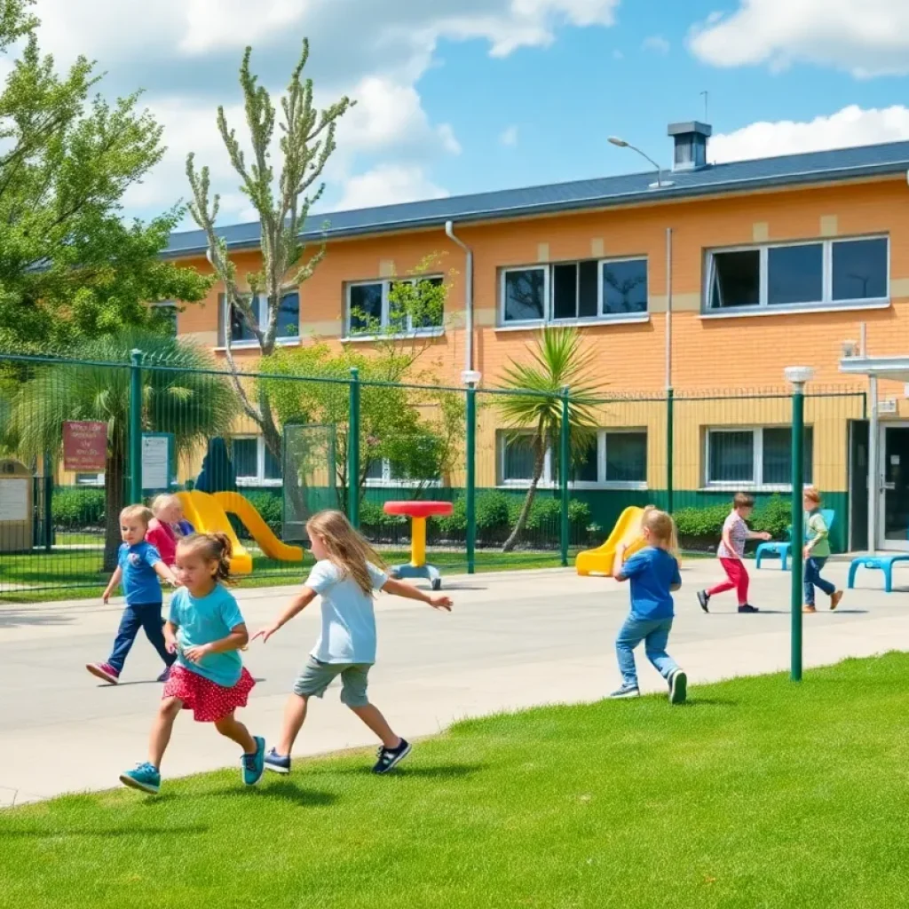 Children in a safe school environment under improved safety measures