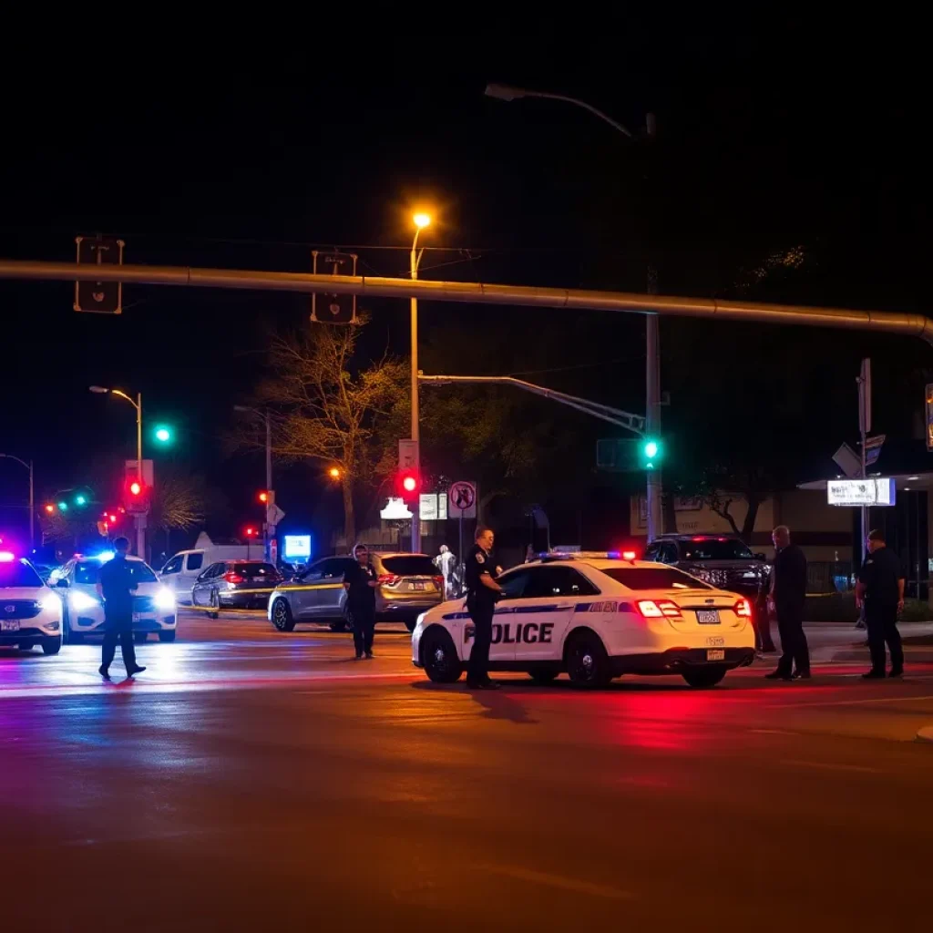 Police cars at a scene of investigation in Round Rock