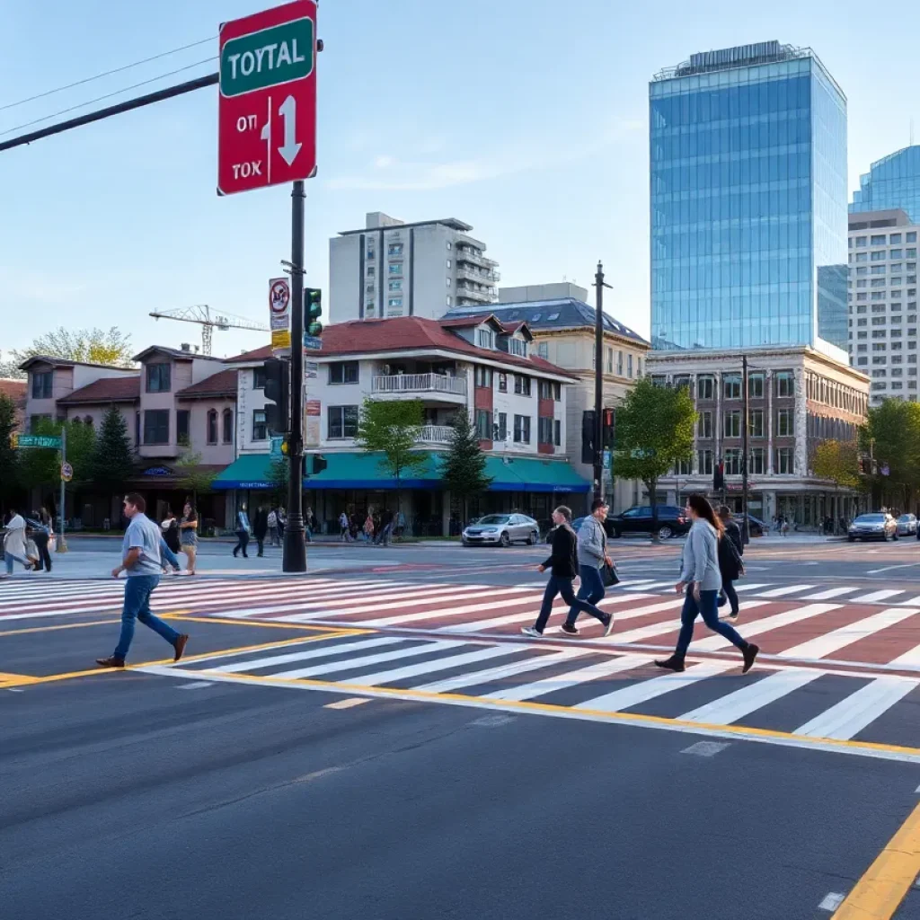 High visibility crosswalks in Cedar Park enhancing pedestrian safety