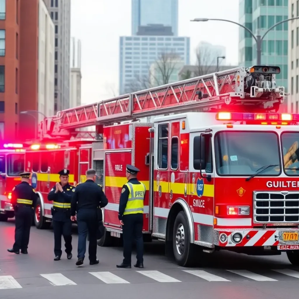 Emergency vehicles at the scene of a gas leak in Georgetown