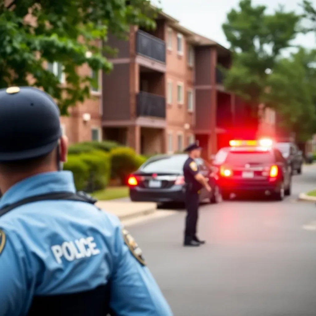 Officers responding to an emergency call at an apartment complex in Round Rock, Texas.