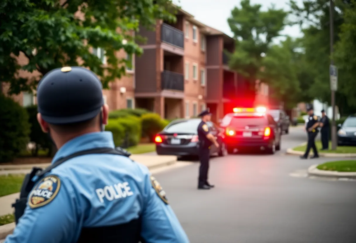 Officers responding to an emergency call at an apartment complex in Round Rock, Texas.