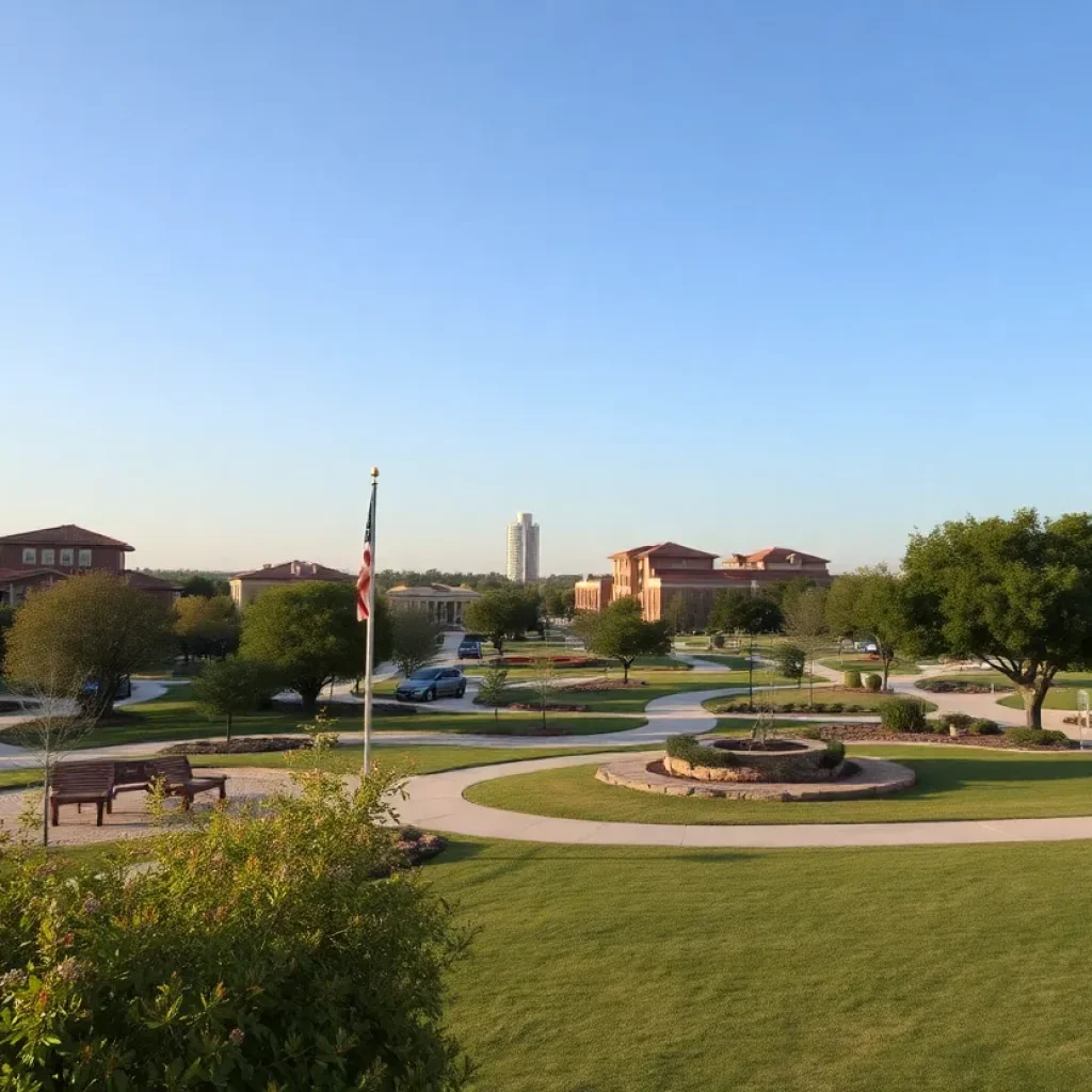 A scenic view of Round Rock highlighting safe community spaces.