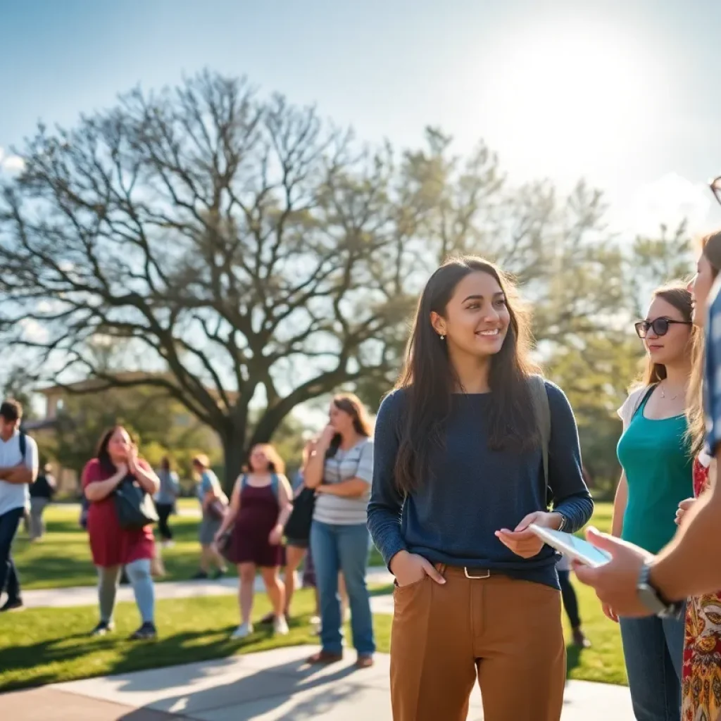 Students at the University of Austin campus participating in discussions