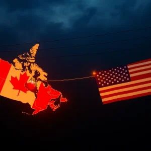 Conceptual illustration of electricity trade between Canada and the U.S.