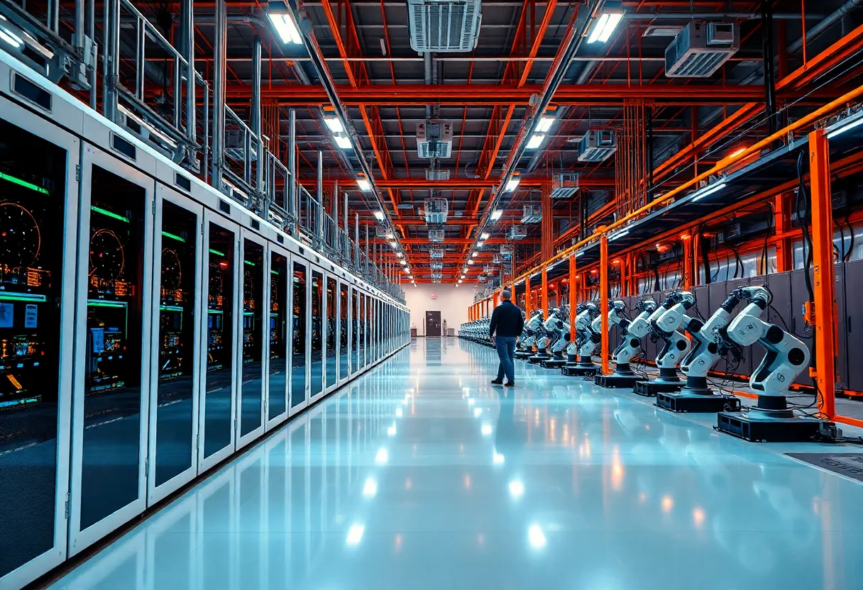 Futuristic AI Manufacturing Facility