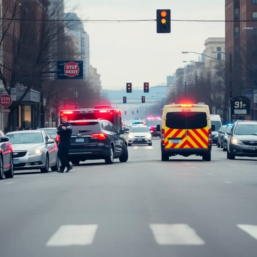Emergency responders at a crash scene in Austin