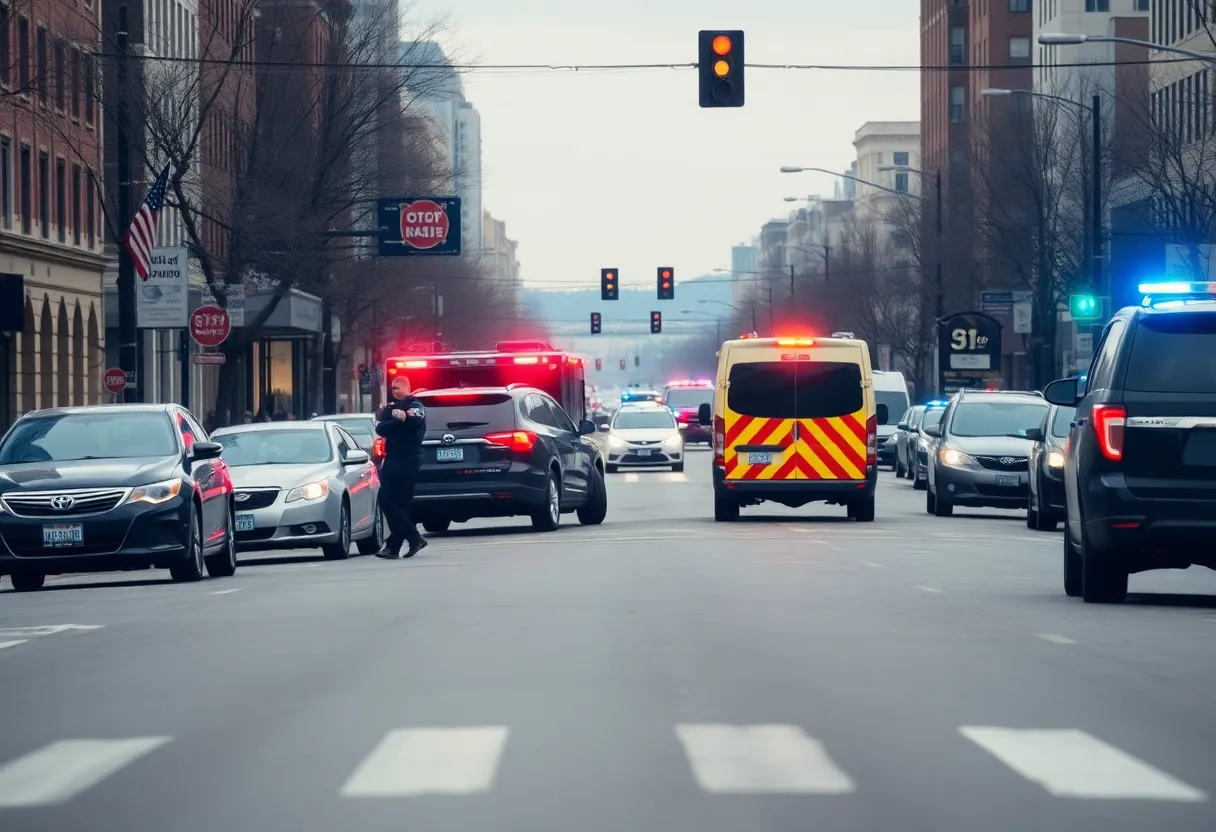 Emergency responders at a crash scene in Austin