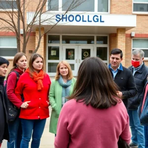 Parents expressing concerns about Leander ISD budget cuts.
