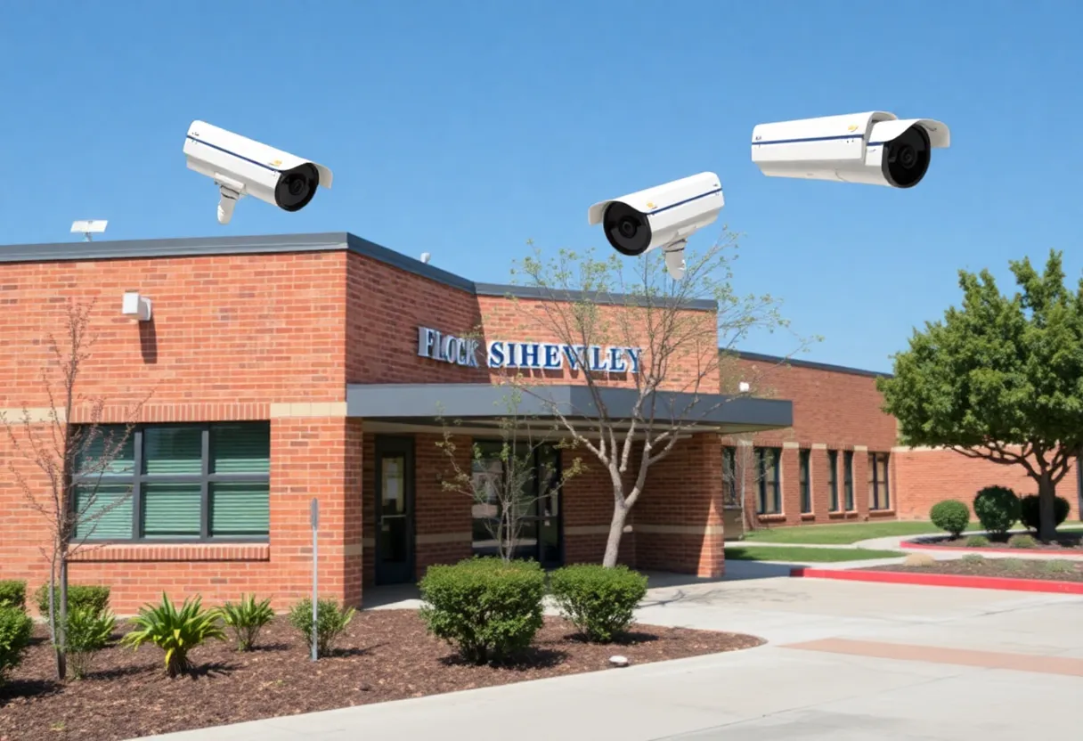 Flock Safety camera installation at a Pflugerville school campus