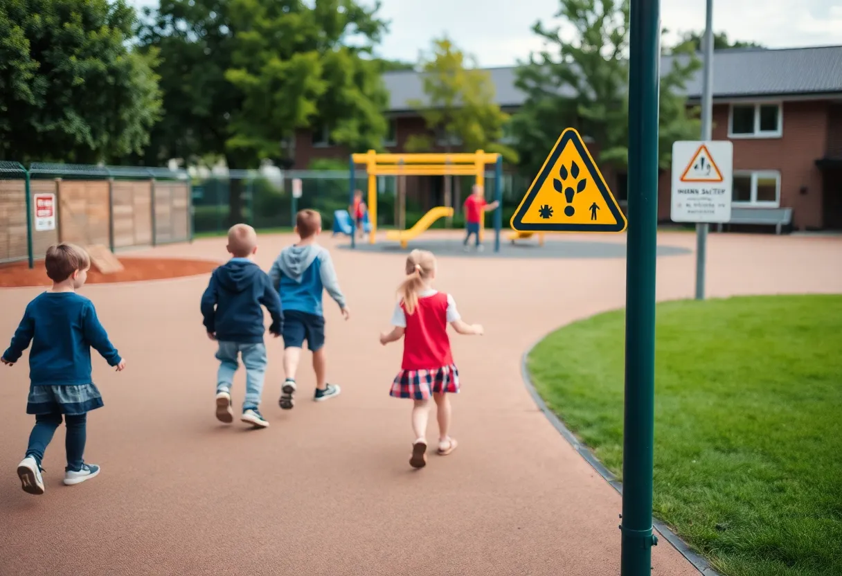 Playground at Gattis Elementary School promoting safety