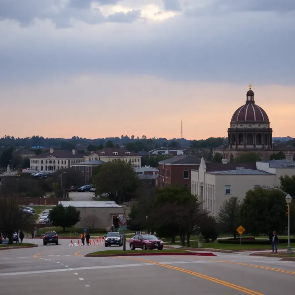 A memorial scene in Georgetown, Texas, representing the community's sorrow