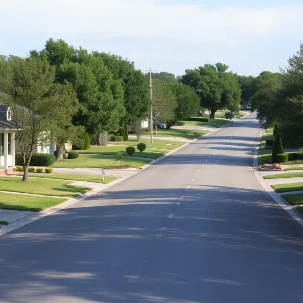 A calm Georgetown neighborhood street post road rage incident