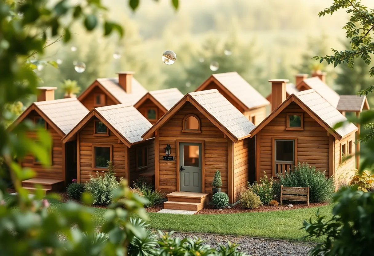 Conceptual image of tiny homes community in Georgetown