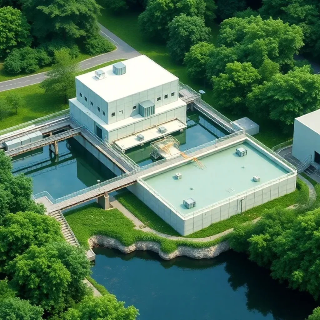 Modern water treatment plant in Georgetown, Texas