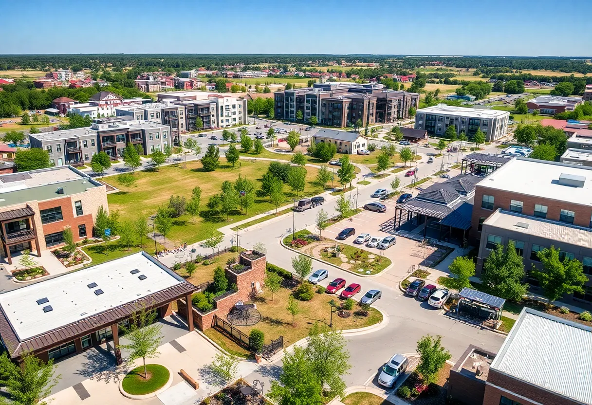 Vibrant community space in Georgetown TX showcasing Heirloom development.