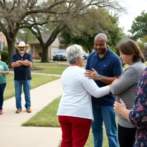 Community members supporting each other in Leander, Texas