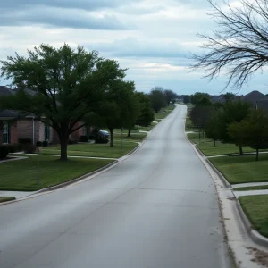 Quiet suburban neighborhood in Pflugerville, Texas