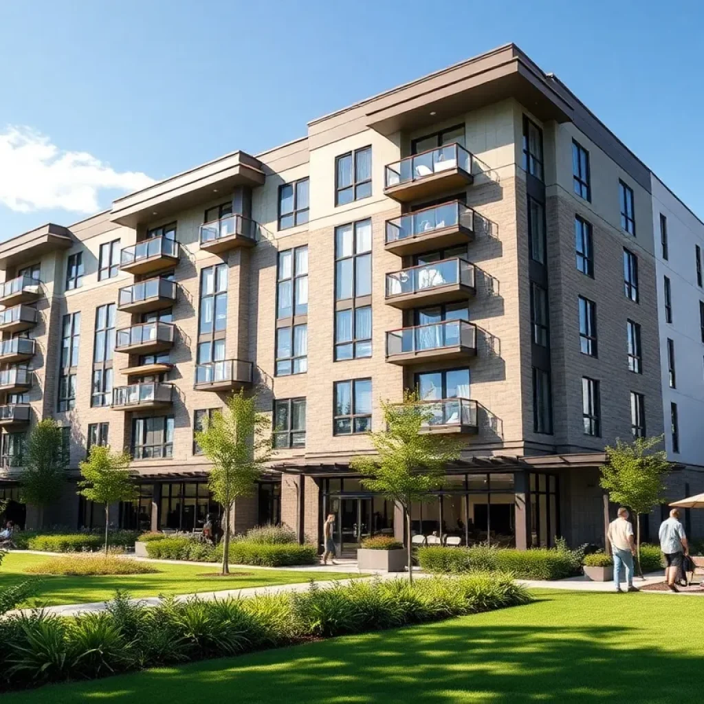 Exterior view of Rise 120 Luxury Apartments in Georgetown TX