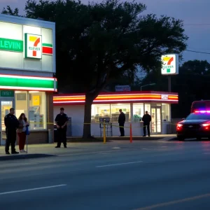 Scene of a robbery at a 7-Eleven in Round Rock with police on site.