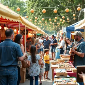 Families enjoying Round Rock Market Days
