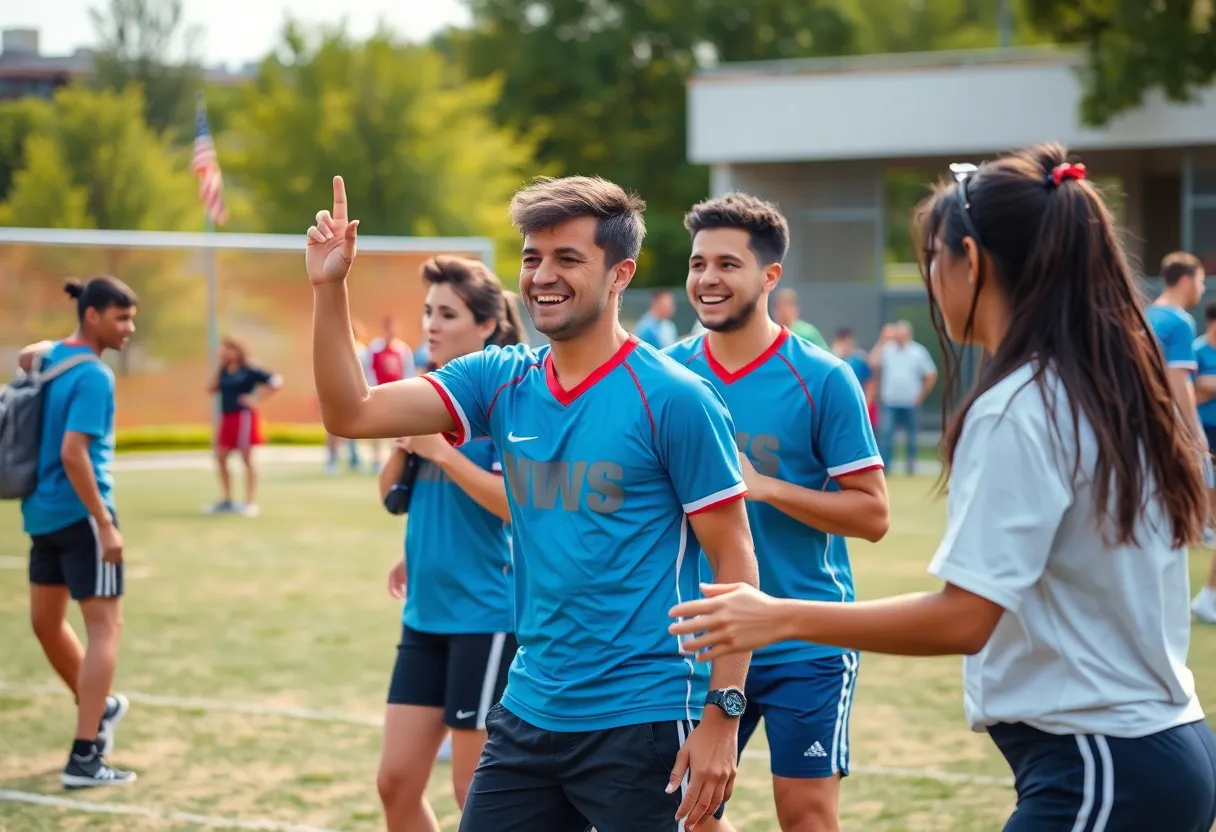 Celebration of student-athletes exhibiting sportsmanship at Southwestern University